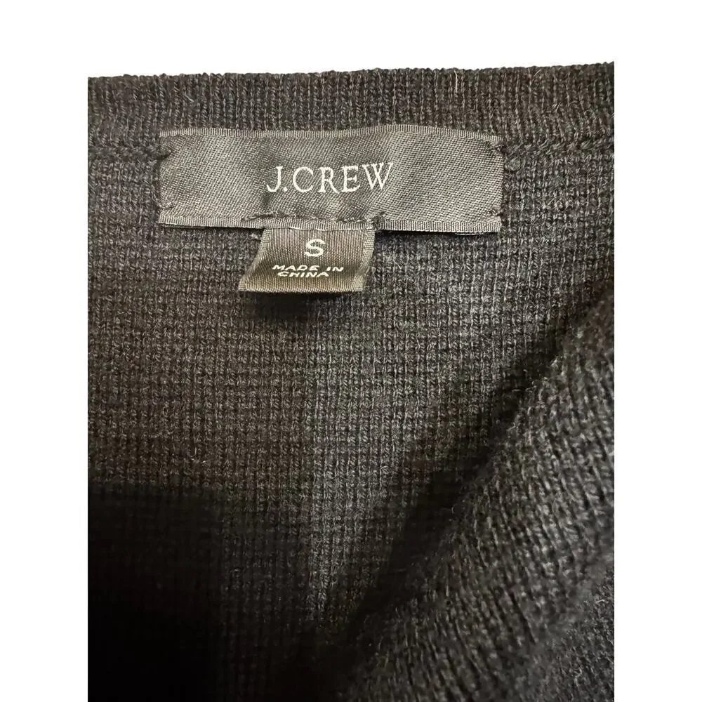 J.Crew Black Merino Wool Blend Knit Blazer Cardigan Coat Size Small